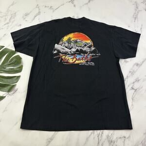 The Baths British Virgin Islands Mens Vintage 90s Tee T-shirt XL Black Graphic